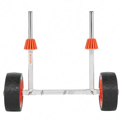 Kayak Cart 250 Lbs Load Capacity Canoe Cart Dolly With 7.5-Inch Solid Rubber Tires And Kickstand Assembles And Disassembles Within Seconds Paddle Board Trolley For Kayaks Canoes Paddleboards