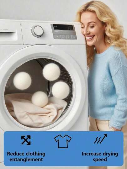 8/6/3pcs Wool Dryer Balls, Suitable For Washing Machine, Can Speed Up Drying, Prevent Clothing Tangling And Knotting, Keep Clothes Soft And Clean. Can Be Used At Home, Apartment, Or As A Daily Gift For Mother And Grandmother.