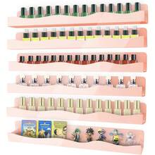 15-Inch Acrylic Wall-Mounted Nail Polish Storage Rack, Pink Nail Polish Holder With Removable Ends, Multi-Functional Organizer Suitable For Nail Salons, Bathrooms, Essential Oils And Cosmetics Display,Bedroom Room Decor,Back To School - View 9