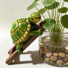 1pc Inspiring Turtle, Turtle Climbing Stairs, Interesting Garden Planter Statue, Thoughtful Gift, Hand-Painted Resin Craft - Ladder Turtle - View 10