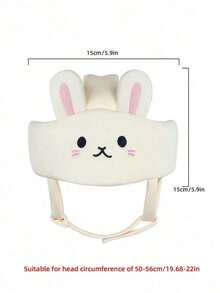 Cute Rabbit Anti-Fall Hat, Baby Anti-Fall Hat, Toddler Walking Safety Helmet, Children's Anti-Collision Head Protection Cap, Toddler Walking Head Protection Anti-Fall Hat, All Season - Beige - View 6