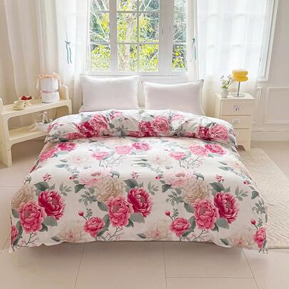 Lightweight Printed Duvet Cover (Filler Not Included), Polyester Fiber Breathable, Bedroom Rental Atmosphere Bedding, Single/Double Bed Quilt Cover, Machine Washable, Fade Resistant, Balancing Aesthetics And Practicality, Easy Care, Essential For Rental Apartment And Student Dormitory Bedroom Makeover, Washable Bedding Set