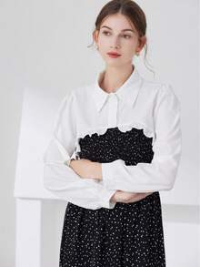 荷葉邊襯衫領白色