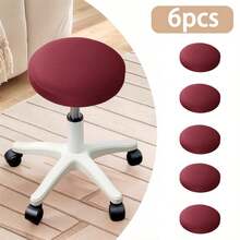 1/4/6件装圆形吧台凳套，防水弹力可拆卸坐垫套 - 彩色 - 查看 22