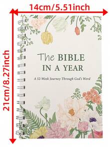 1 PC The Bible In A Year Journal – 52-Week Spiritual Growth Planner With Floral Cover, Daily Devotional Tracker & Prayer Notes | Perfect Mother's Day Gift - Rectangle - View 7