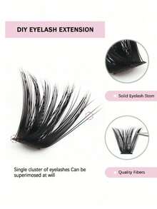 160pcs DIY Lash Clusters C/D Curl 8-16mm Mixed Soft Mink Effect Eyelashes, Lightweight & Natural Look Individual Lash Extensions Perfect For Daily, Party, Wedding & Makeup - C - View 5