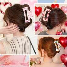 1 pieza Clip de pelo de lujo y elegante con forma de garra de tiburón para mujer - Antideslizante y , eleva instantáneamente tu apariencia, perfecto para uso diario/fiesta/oficina/Navidad - Ver 1