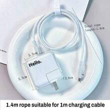 字母图案数据线保护套，兼容30W-35W苹果充电器，防止数据线断裂 - 無色 - 查看 9