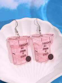 1 Đôi bông tai acrylic hình thùng rác phong cách hip-hop punk thời trang, tinh tế, đa năng, cá tính, độc đáo, sáng tạo dành cho nữ, phù hợp để đeo hàng ngày, dự tiệc, đi làm, nghỉ lễ, du lịch. - Nhiều màu - Xem 3