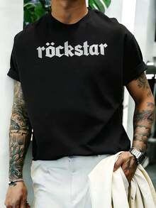 Men Plus Size T-Shirts - Black - View 1