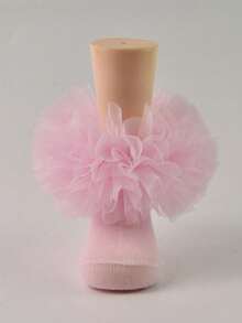 1双荷叶边泡泡公主风婴儿柔软袜子，适合幼儿女童 - 彩色 - 查看 4