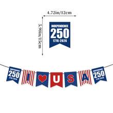 250周年爱国主义装饰美国国旗横幅，7月4日派对装饰套装，爱国主义横幅，美国国旗纸扇，彩色球花，气球，美国爱国主义派对独立日派对用品 - 美國日彩旗3pcs - 查看 2