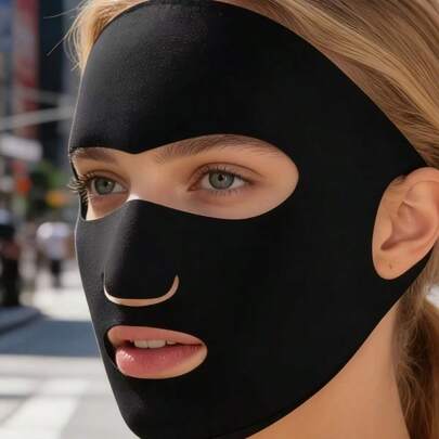 1 pieza Máscara facial con protección UV, máscara de seda de hielo de verano para golf, transpirable y anti-UV