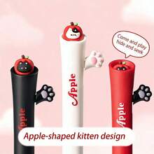 Bộ 4 bút bi đầu thu hình chân mèo; ruột bút mực đen 0.5mm; thiết kế đầu thu nhanh khô; viết trơn tru; thích hợp cho học sinh, trường học, văn phòng, ghi chú; dụng cụ viết văn phòng; đồ dùng học tập/quà tặng ngày Valentine/đồ dùng văn phòng - Bàn chân mèo ấn bút - Xem 5