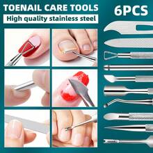 Bộ dụng cụ làm móng bằng thép không gỉ 1/6/7 món, bao gồm kìm cắt móng, dụng cụ loại bỏ biểu bì, dụng cụ chăm sóc chân, dụng cụ tẩy sơn gel, dụng cụ chăm sóc móng chuyên nghiệp, thích hợp sử dụng tại nhà hoặc salon. - D - Xem 6