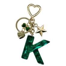 DIJIAHUA Letter Keychain For Women Bling Bag Charm Cute KeyRing Handbag Accessories Gift For Women - 綠色 - 查看 4