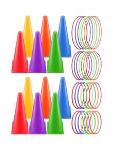 19件/21件/31件户外投掷球多人游戏，集体套圈游戏，团队建设训练器材，儿童节派对游戏道具，嘉年华套圈多人游戏，家庭儿童游戏 - 彩色 - 查看 7