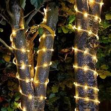 Warm White Solar LED Light Tube, Flexible Transparent PVC Solar String Lights, IPX4 Waterproof 8 Lighting Modes Auto Light Sensor, Suitable For Outdoor Garden Wedding Party Decor - Warm white light - View 4