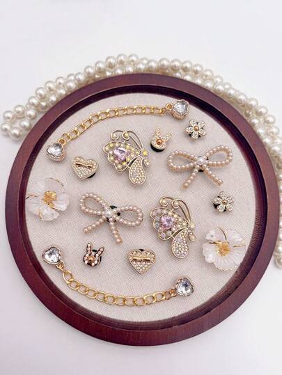 Bộ 14 phụ kiện giày sandal thời trang tự làm, có thể tháo rời, phù hợp với sandal nữ, trang trí giày dép cá tính, món quà hoàn hảo cho các dịp lễ và tiệc tùng.