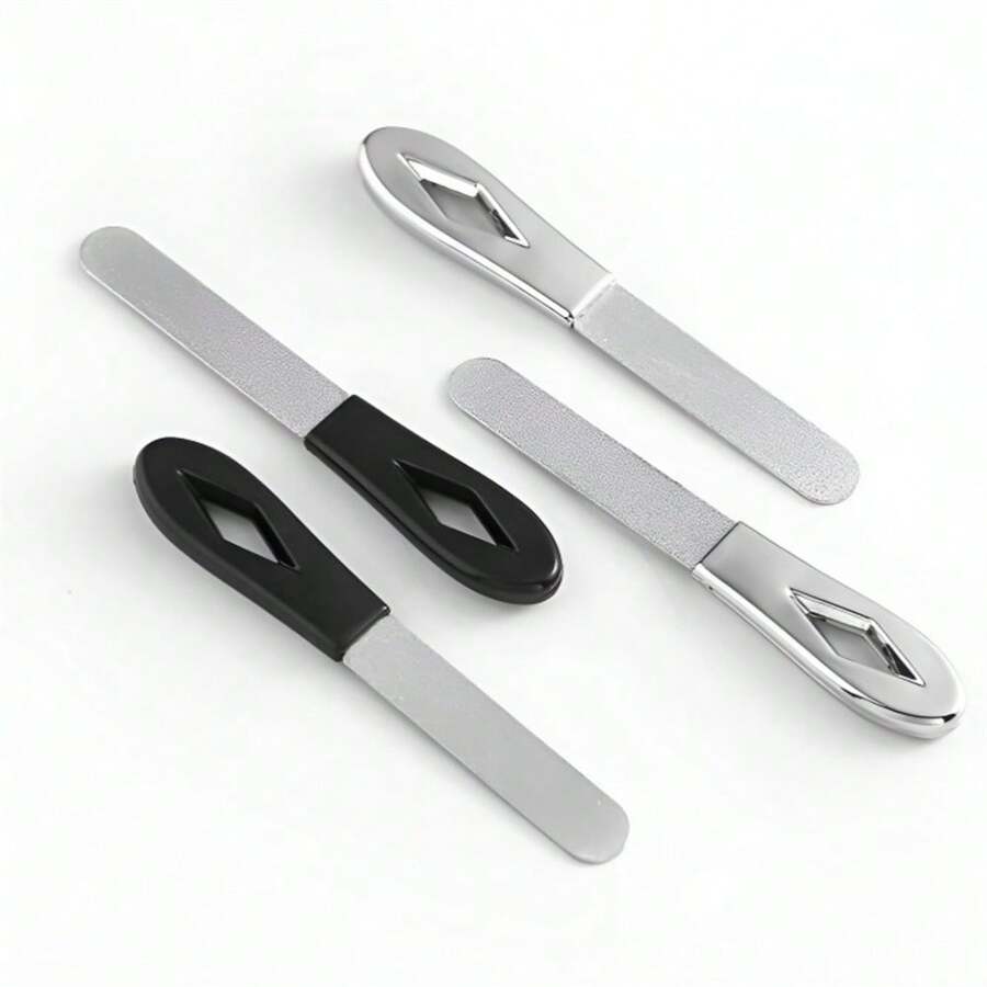 2 chiếc dũa móng tay bằng thép không gỉ, dụng cụ mài móng bền bỉ, dụng cụ làm móng, phụ kiện chăm sóc móng