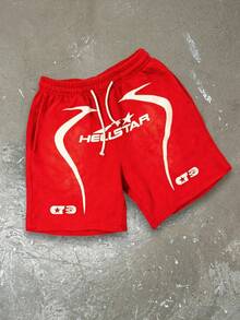 Men's Statement Print Shorts Fashion Designer Patterned Casual Daily Wear Shorts - Đỏ - Xem 1