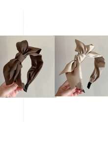 3条装女士时尚缎面蝴蝶结发带，适合日常佩戴、居家、洗脸、上学、海滩、办公室、派对、节日、生日、返校、新年、母亲节礼物等场合。发带/发箍/发箍/头饰 - 彩色 - 查看 5