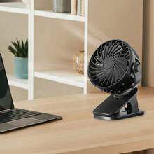 Ventilateur portable à clipser réglable à 720°, ventilateur de bureau compact avec lumière LED, mini ventilateur de refroidissement personnel rechargeable par USB, convient pour le bureau, le bureau à domicile, la poussette, le camping, cadeau pour femmes - multicolore - Voir 8