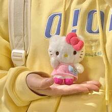 SANRIO 1件毛绒吊坠，背包挂饰，毛绒猫咪玩偶挂件，圣诞树装饰品，包包配饰，节日礼物 - 粉色 - 查看 2
