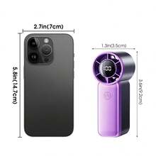 Mini Handheld Turbo Fan, Portable Travel Fan, Lightweight & Quiet Design, High-Speed Airflow, USB Rechargeable, Suitable For Camping, Vacation, Travel, Beach, Essential For Summer - Multicolor - View 2