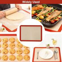 2 Pieces Silicone Baking Mat Non-Stick Canvas Baking Sheet Baking Mat (40 X 30 Cm) - Multicolor - View 3
