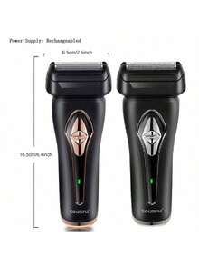 1pc USB Rechargeable 5W Household & Travel Men's Portable Electric Shaver, Dual Blade Stubble Trimmer - Multicolor - View 2