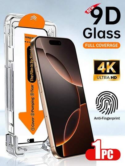 Yezodawee 这款无尘瞬粘钢化膜适用于 17 Pro Max、16 Pro Max、17、15 Pro、17 Air、16、15、14、13、12、11、16E、Plus、Mini、X、XR、XS Max、7、8、SE等机型，提供全覆盖隐私钢化玻璃屏幕保护。它具有9H+硬度、超高清防刮擦、易于安装的特点，支持一键安装。单片装。