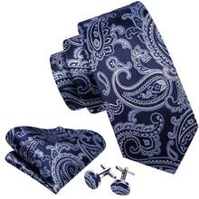 Navy Blue Jacquard Pattern Men's Tie Set - Includes Pocket Square, Cufflinks And Gold Tie Clip, Luxury Tie Suitable For Formal Occasions,Accessories,Festival,Gifts - Navy Blue - View 2