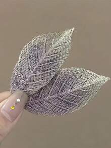 5个/2个叶子形状发夹，BB夹，刘海夹，侧夹，女士发饰 - 彩色 - 查看 7