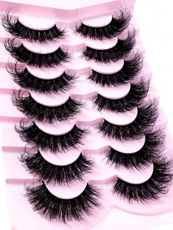 7 Pairs Fluffy Lashes, Suitable For Daily Makeup, Can Be Given As Gift To Girlfriend