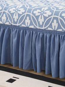 Vỏ bọc ghế sofa bằng vải nhung jacquard với viền chân váy co giãn, chất liệu sợi polyester đơn giản và hiện đại, phù hợp cho phòng khách và gia đình. - Xanh và trắng - Xem 8