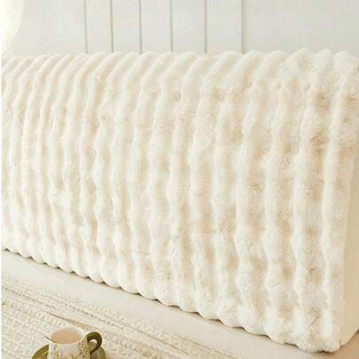 1pc Soft Plush Headboard Cover, Warm Dust-Proof Headboard Protector For Winter, Decorative Open-Style Dual-Sided Fleece Headboard Cover, Large Size Pet-Friendly Dust-Proof Furniture Protector, Easy To Clean, Warm For Autumn/Winter