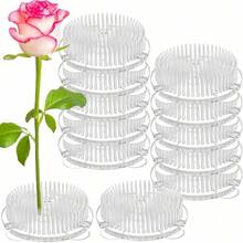 Bộ 3 đế cắm hoa hình con ếch bằng nhựa trong suốt trang trí bình hoa có giác hút, phụ kiện cắm hoa Ikebana Nhật Bản theo phong cách phương Đông Zen, lưới cắm hoa tái sử dụng cho bình hoa, giá đỡ hoa cưới - Màu trong suốt - Xem 2