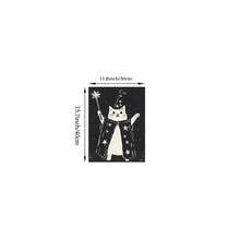 1pc Wizard Cat Wall Art Picture Vintage Linocut Style Magic Cat Canvas Print Paintings|Black And White Celestial Witchy Cat Decor For Bedroom,Living Room Or Office Home Decor,Mystical Astrology Animal Poster,Unique Gift For Her,Unframed,Wooden Hanger Frame Or Framed - Pattern - View 11