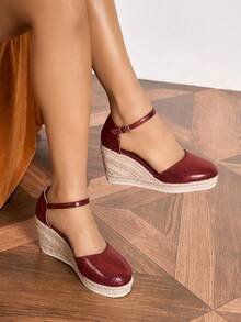 Women's Platform Wedge Sandals, Elegant High Heel Peep Toe Beach Shoes For Summer - Purple - View 9