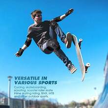 Adult and Kid Knee Pads Elbow Pads and Wrist Guards for Roller Inline Skating Scootering Skateboarding - negro - Ver 7