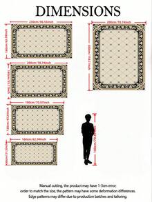 1件装豪华室内装饰大地毯，新款仿羊毛可水洗底室内地毯，客厅地毯，沙发地毯，卧室地毯，床边防滑垫，房间地垫，餐厅厨房地毯，办公椅垫，玄关门垫，户外野餐毯，户外露营垫 - 多色-1 - 查看 3