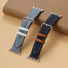 帆布替换表带，兼容 Series 1-11 SE Ultra 3 2，兼容 49mm、46mm、45mm、44mm、42mm、41mm、40mm 和 38mm 尺寸的 表带 - 彩色 - 查看 2