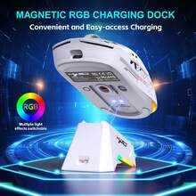 T90PRO 三模式充电底座无线鼠标，RGB 背光静音游戏鼠标，适用于台式机和笔记本电脑 - 查看 9