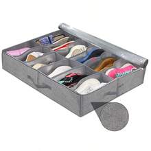 Bộ 2 túi đựng giày bền chắc đặt dưới gầm giường, chứa được đến 12 đôi, giải pháp sắp xếp giày dép dưới gầm giường với cửa sổ trong suốt, thông thoáng tốt. - Nhiều màu - Xem 15