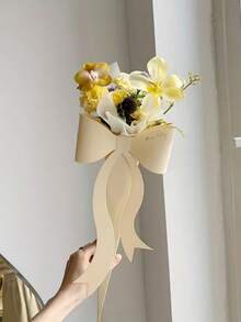 Hộp quà hoa hồng đơn hình nơ (10 chiếc), hộp hoa ngày Valentine, túi quà sự kiện, hộp hoa giấy Kraft, túi đựng hoa, thích hợp làm quà tốt nghiệp, quà Ngày của Mẹ, v.v. - nơ - Xem 3