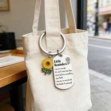 Little Reminders Keychain Inspirational Key Ring You Are Enough Daily Affirmation Mental Health Positive Gifts - Silver - View 5