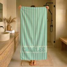 1pc 29″X58″ 31″X71″ Personalized Groovy Striped Beach Towel: Custom Bachelorette Party Gift - Kiểu-1 - Xem 3