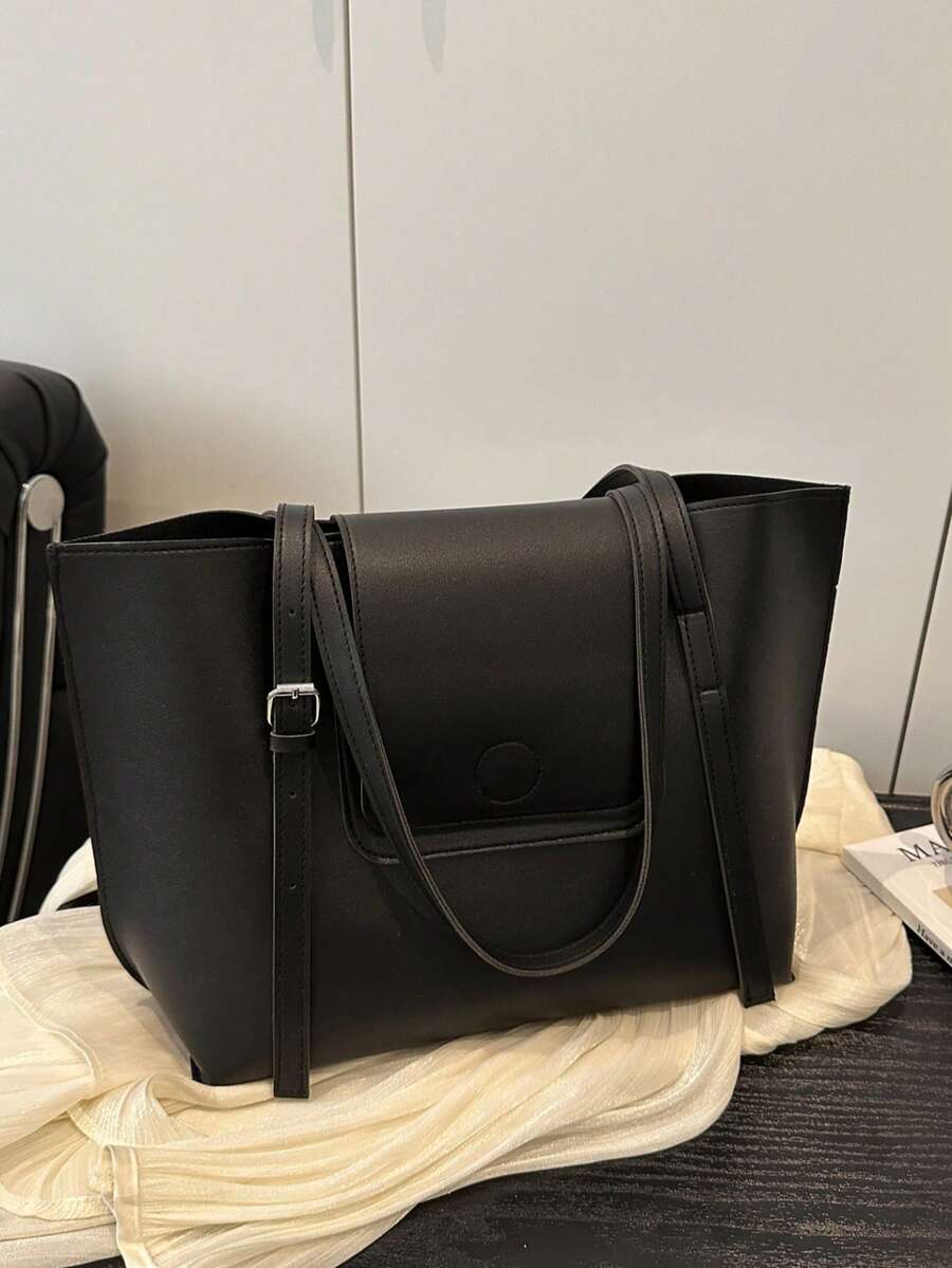 High-Quality Fashion Versatile Handbag, 2025 New Summer Large Capacity Niche Luxury Shoulder Tote Bag For Women - Black - View 1