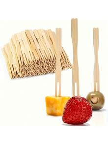 Que xiên cocktail bằng tre dùng một lần 3,5 inch, gỗ tự nhiên, không bụi, thích hợp cho tiệc cưới, tiệc tùng, sự kiện, đồ dùng tiệc | Thiết kế tối giản | Cấu trúc không bụi - Xem 8